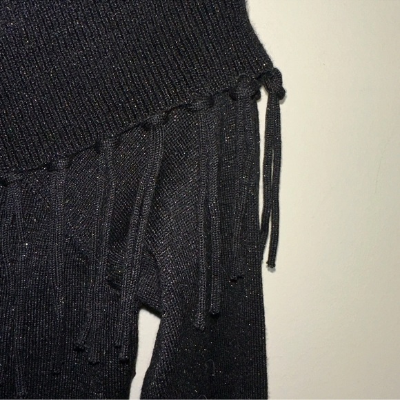 White House Black Market Black Metallic Sweater Dress - Picture 5 of 10